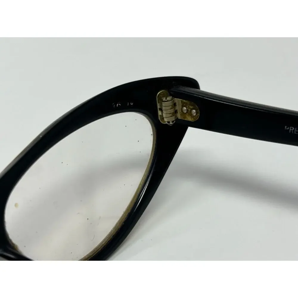 Vintage Prestige Ann Cat Eye Glasses Frame 46-19 Two Tone Bronze Black 50s 60s